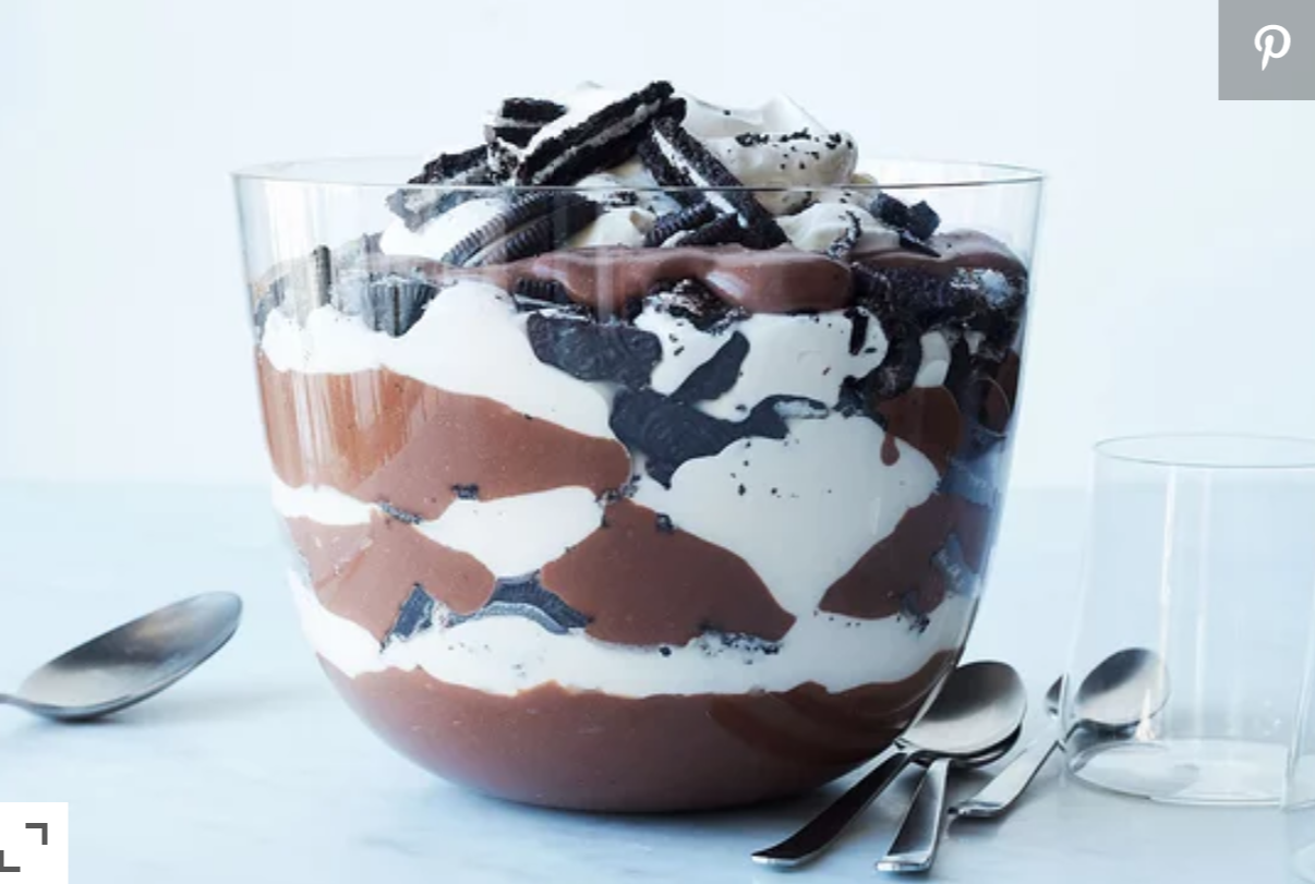 Chocolate cookie crunch trifle