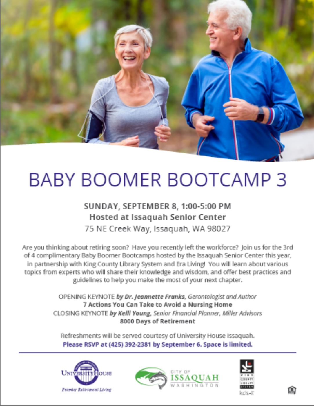 Baby Boomer Boot Camp Sunday Sept 9