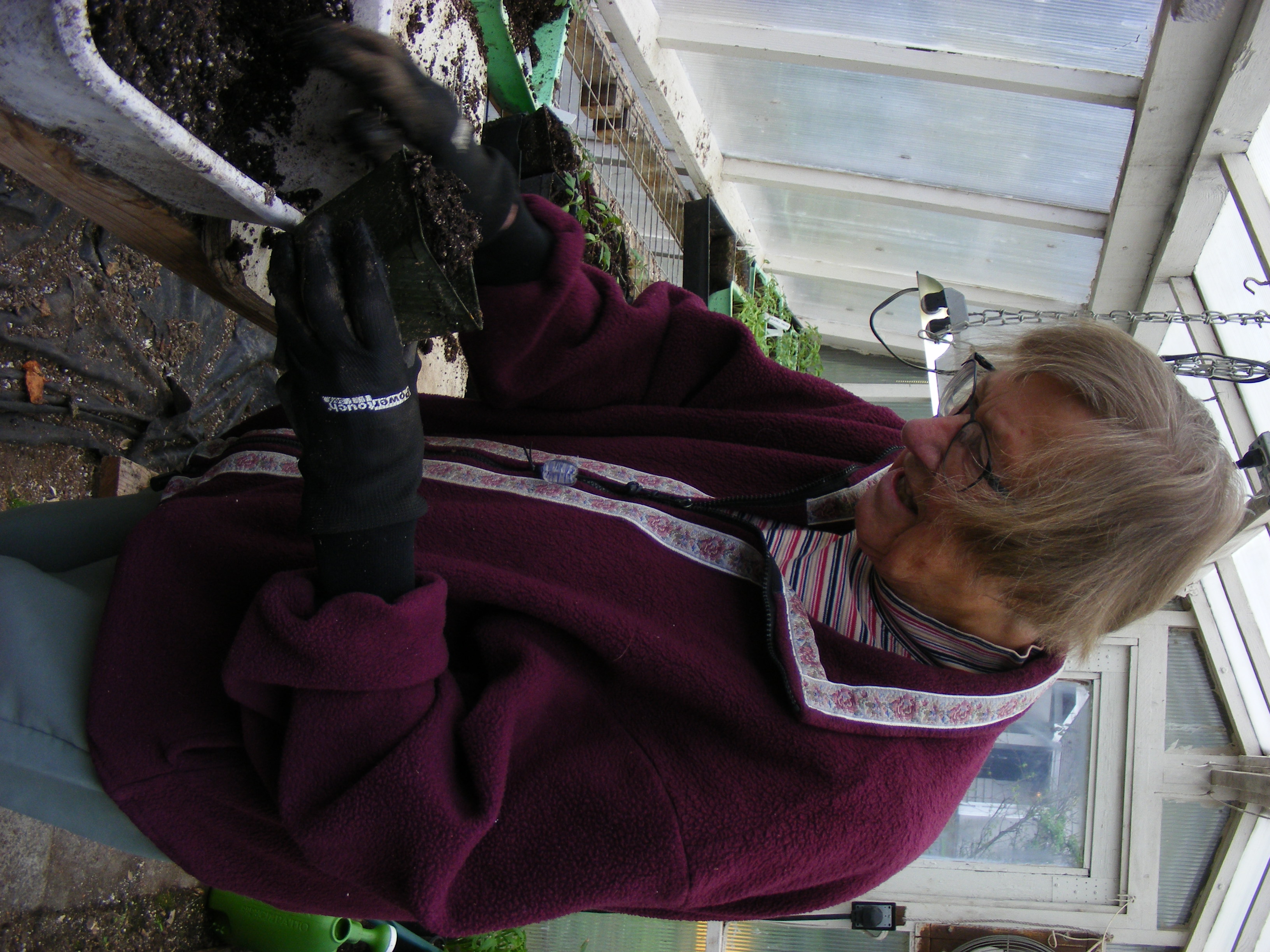 Pat in the greenhouse